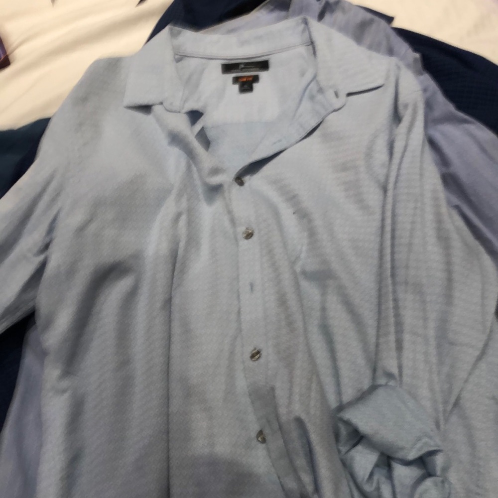Men's Sky Blue Casual Button Down Shirt